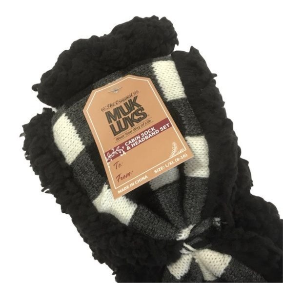 Muk Luks Comfy Cabin Sock & Headband Set - Picture 4 of 4